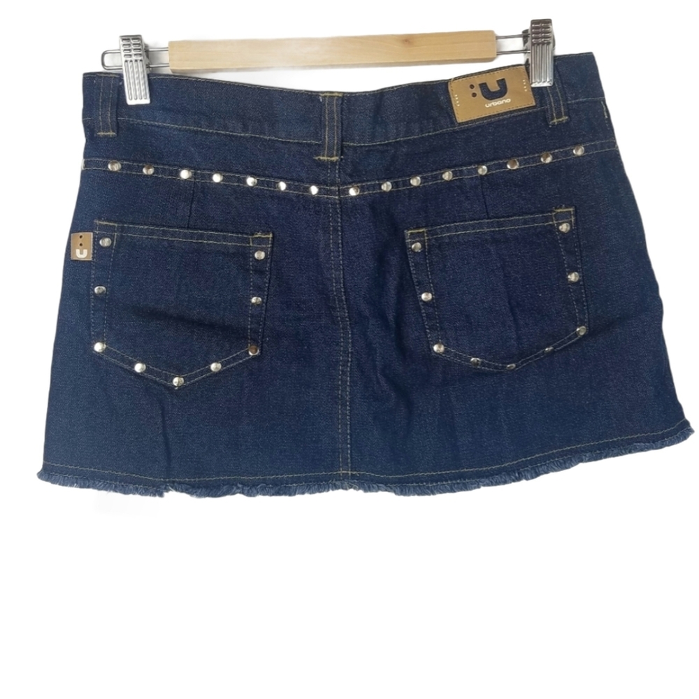 Urbano Denim jean mini skirt with raw hem size Medium